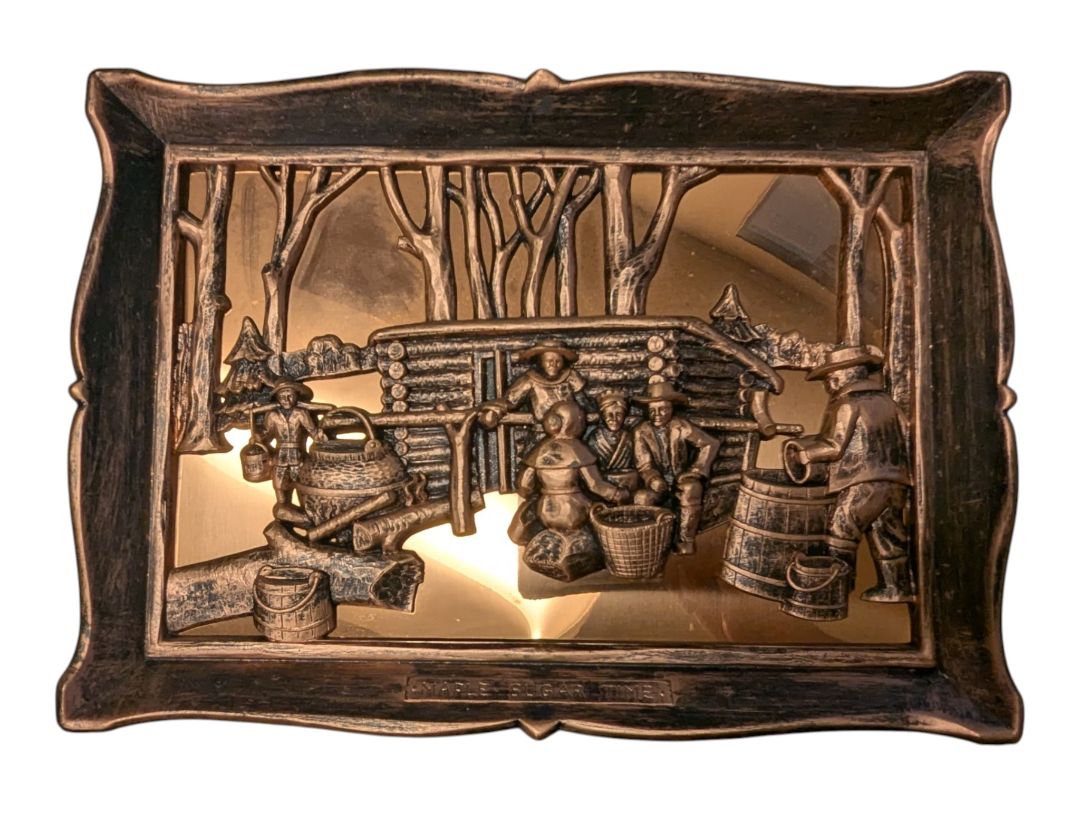 Pair of Vintage Coppercraft Guild “Maple Sugar Time” Wall Plaques