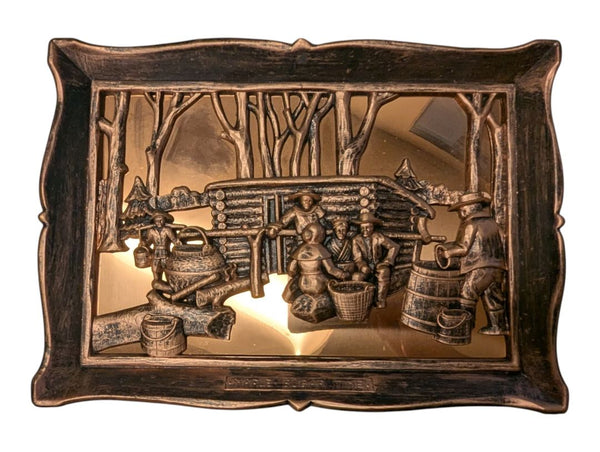 Pair of Vintage Coppercraft Guild “Maple Sugar Time” Wall Plaques