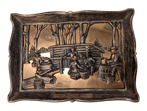Pair of Vintage Coppercraft Guild “Maple Sugar Time” Wall Plaques