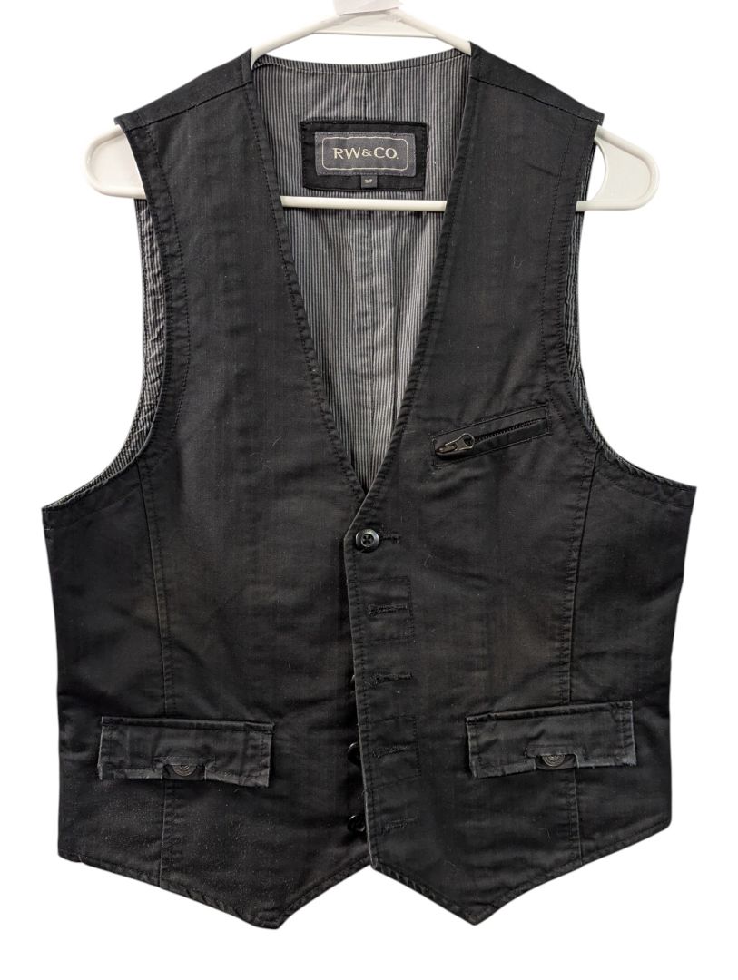 RW&CO Black Cotton Vest Size S