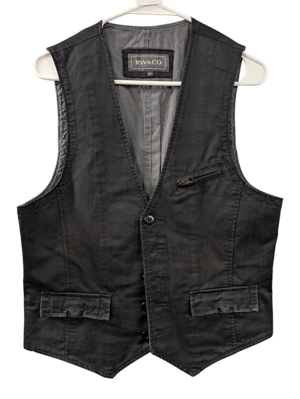 RW&CO Black Cotton Vest Size S