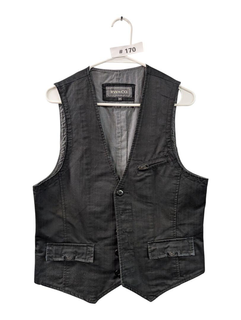 RW&CO Black Cotton Vest Size S