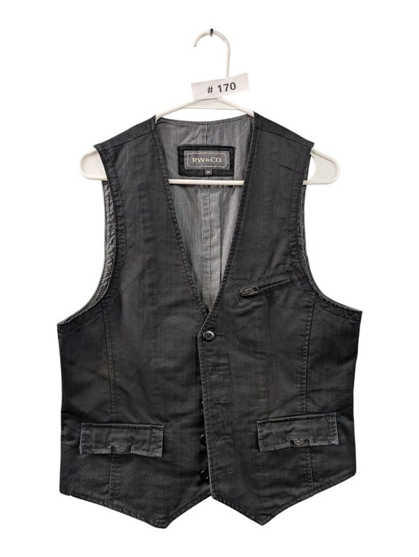 RW&CO Black Cotton Vest Size S