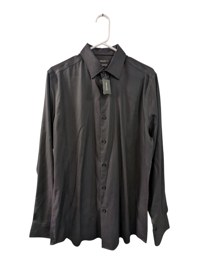RW&CO Slim Fit Black Long Sleeve Dress Shirt
