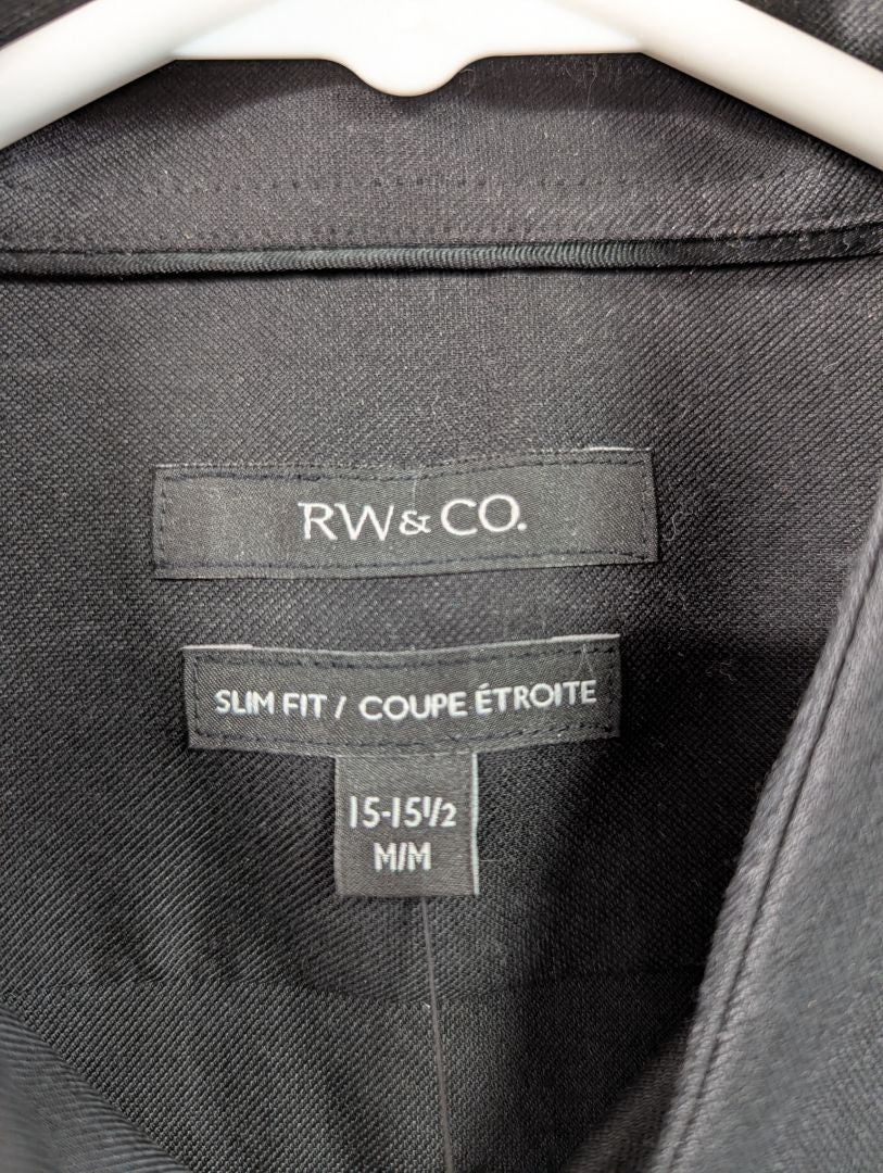 RW&CO Slim Fit Black Long Sleeve Dress Shirt