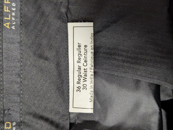 Alfred Sung Men’s Charcoal Pinstripe Wool Suit