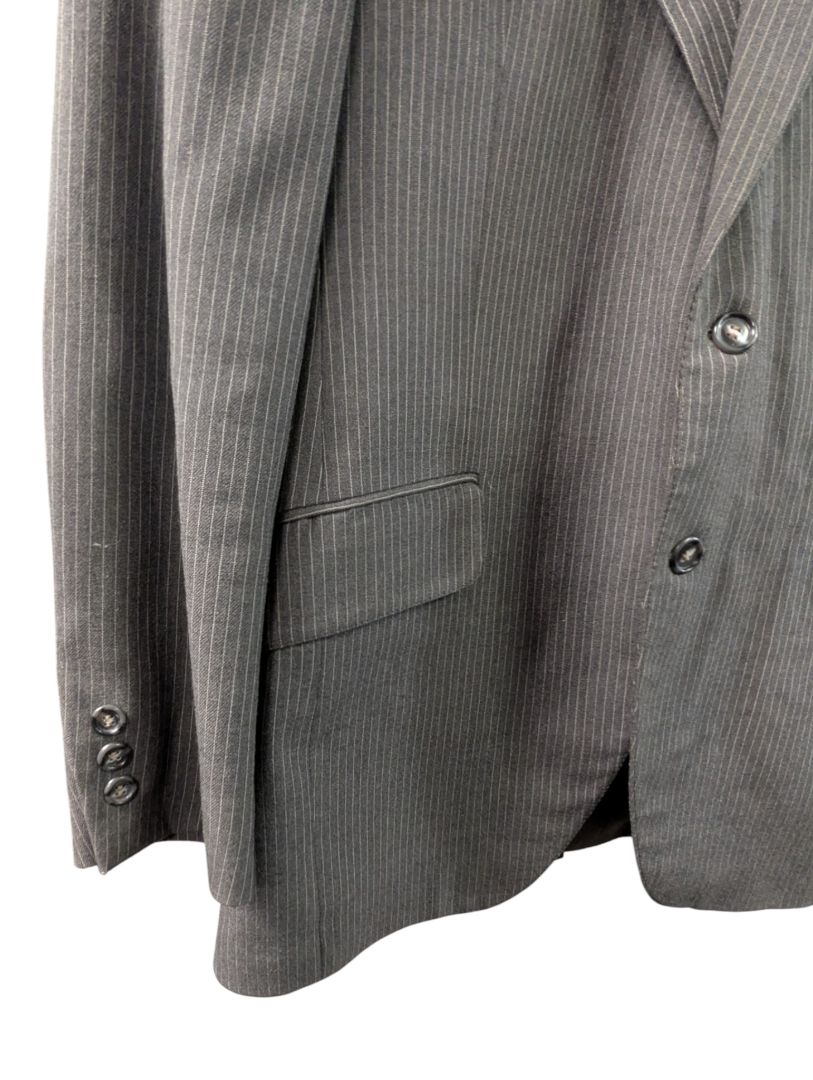 Custom Men’s Charcoal Pinstripe Suit – Size Medium