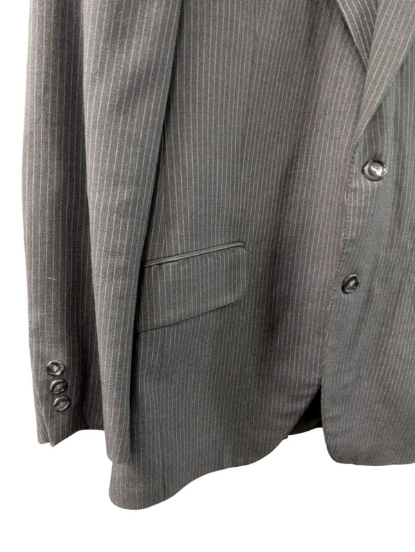 Custom Men’s Charcoal Pinstripe Suit – Size Medium