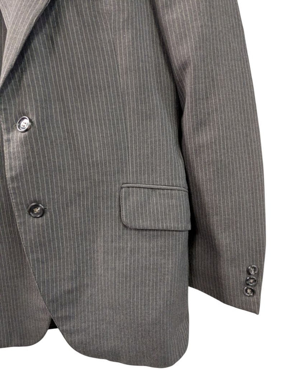 Custom Men’s Charcoal Pinstripe Suit – Size Medium