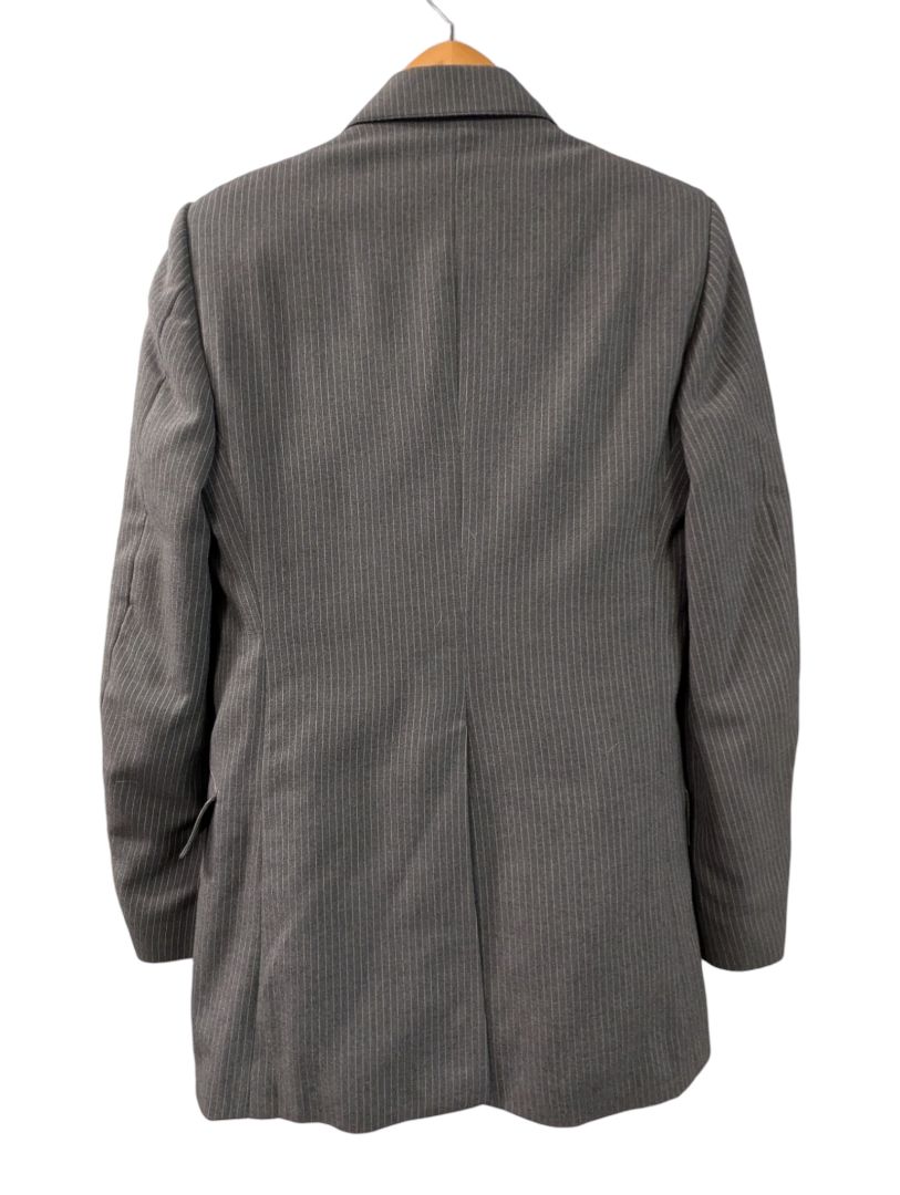 Custom Men’s Charcoal Pinstripe Suit – Size Medium