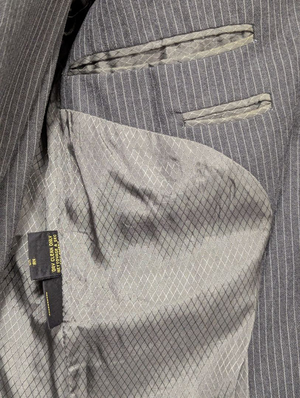Custom Men’s Charcoal Pinstripe Suit – Size Medium