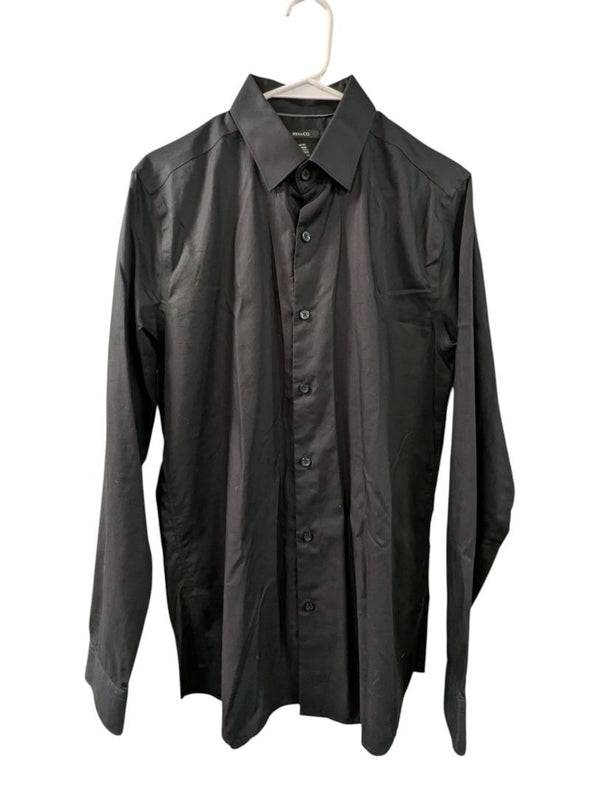 RW&CO. Slim Fit Non-Iron Black Dress Shirt