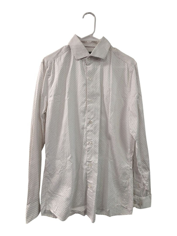 RW&CO. Slim Fit White Micro-Dot Dress Shirt