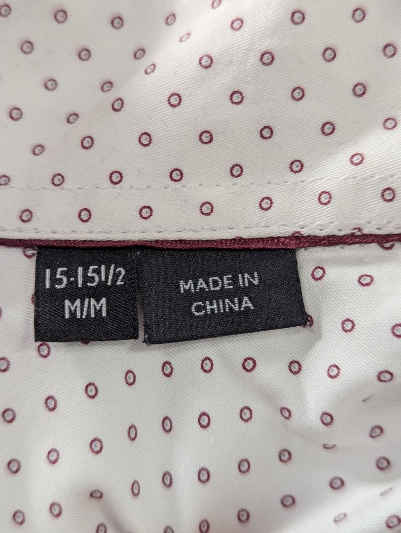 RW&CO. Slim Fit White Micro-Dot Dress Shirt