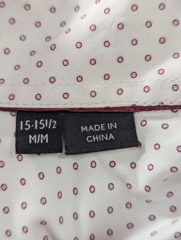 RW&CO. Slim Fit White Micro-Dot Dress Shirt