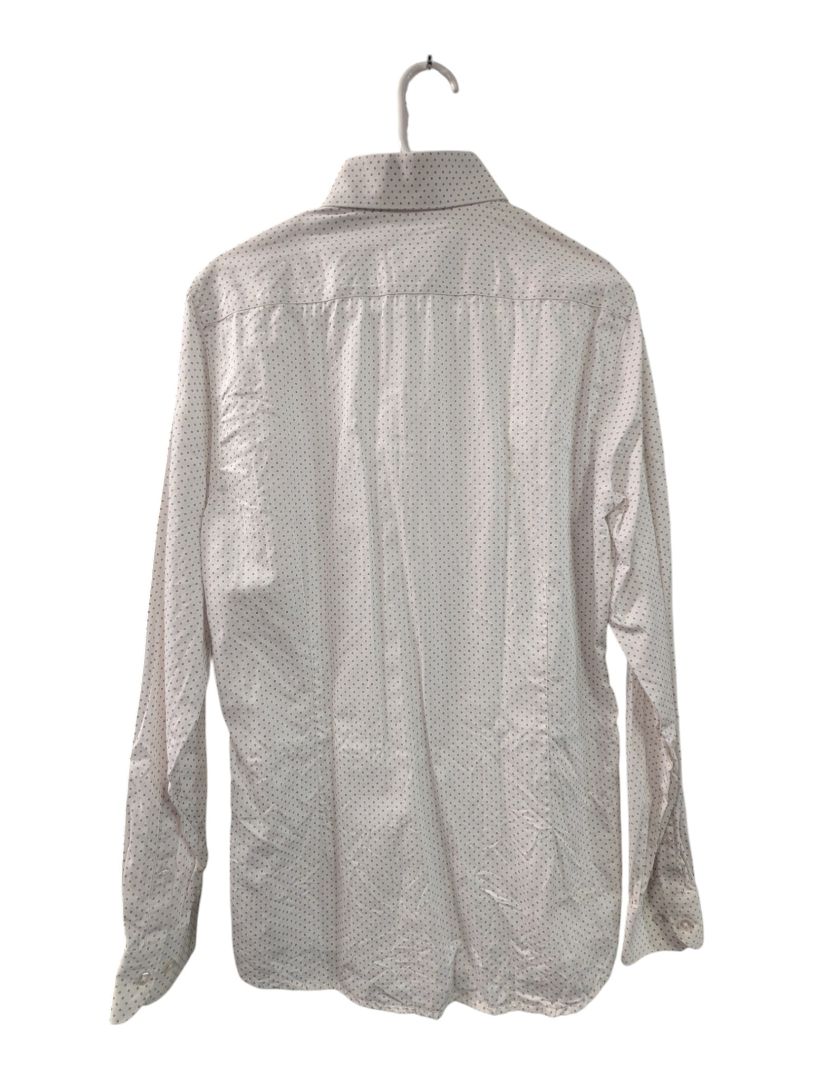 RW&CO. Slim Fit White Micro-Dot Dress Shirt