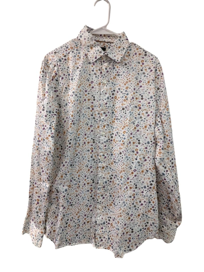 RW&CO. Slim Fit Floral Cotton Dress Shirt