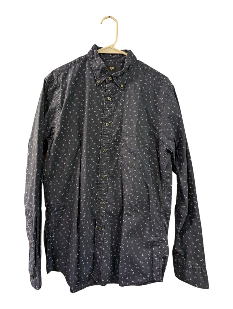 Uniqlo Navy Mini Floral Long Sleeve Shirt – Small