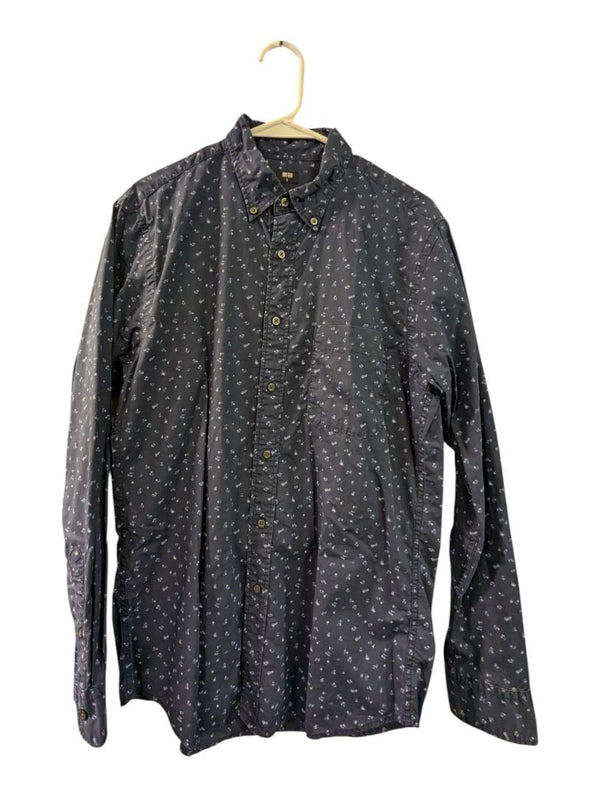 Uniqlo Navy Mini Floral Long Sleeve Shirt – Small