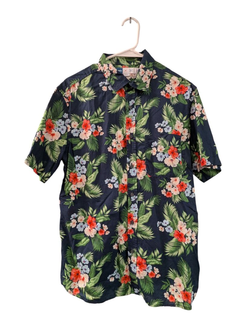 Old Navy Men’s Tropical Floral Shirt – Medium