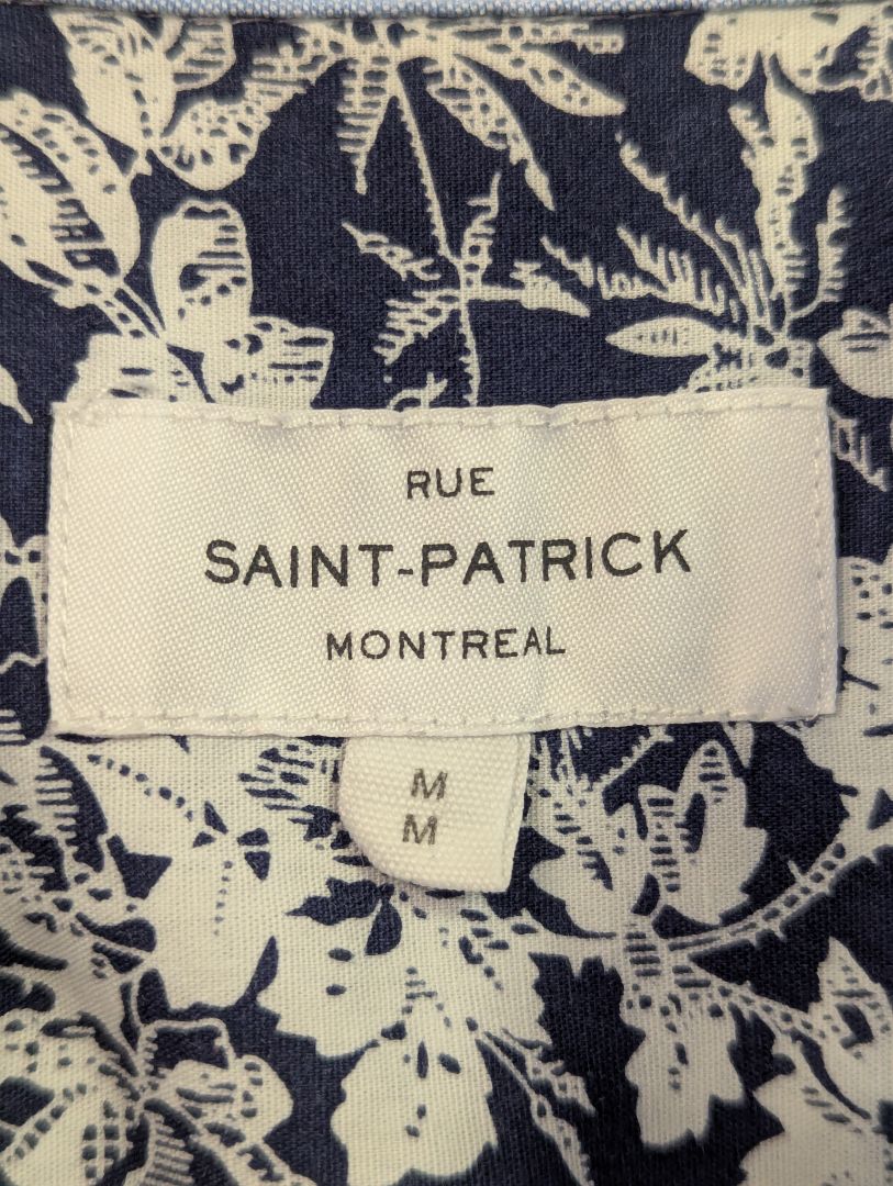 Rue Saint-Patrick Blue Print Shirt – Medium