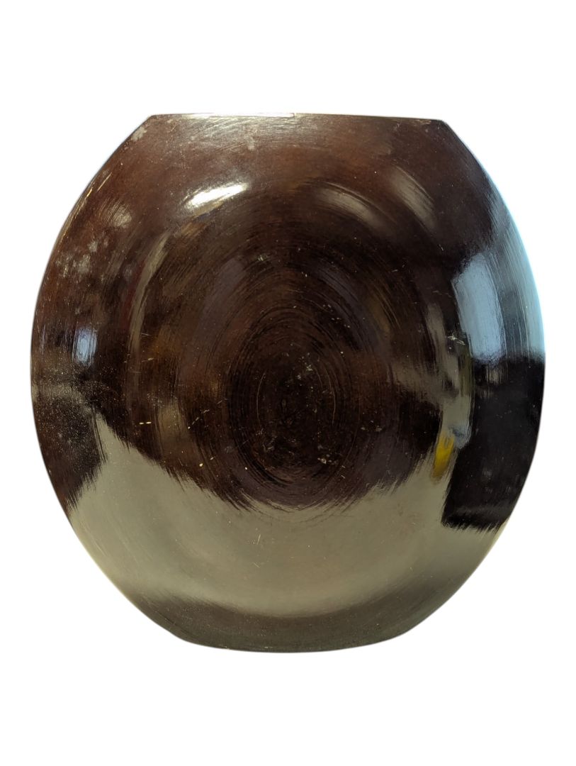 Vintage Lacquered Wood Vase
