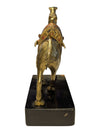Brass Camel Figurine on Black Wood Base