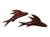 Pair of Barbados Mahogany Flying Fish Wall Décor