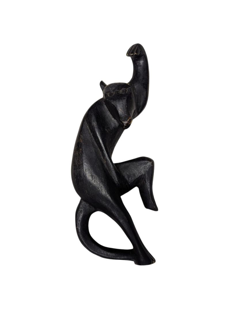 Pair of Hand-Carved Wooden Monkey Figures