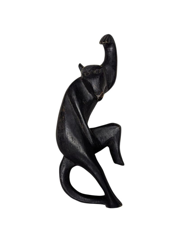 Pair of Hand-Carved Wooden Monkey Figures