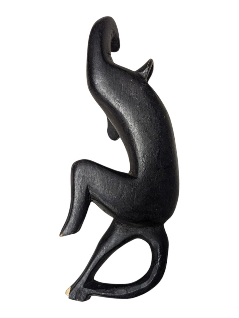 Pair of Hand-Carved Wooden Monkey Figures