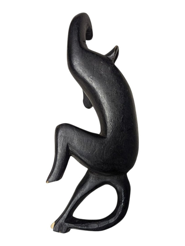Pair of Hand-Carved Wooden Monkey Figures