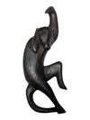 Pair of Hand-Carved Wooden Monkey Figures