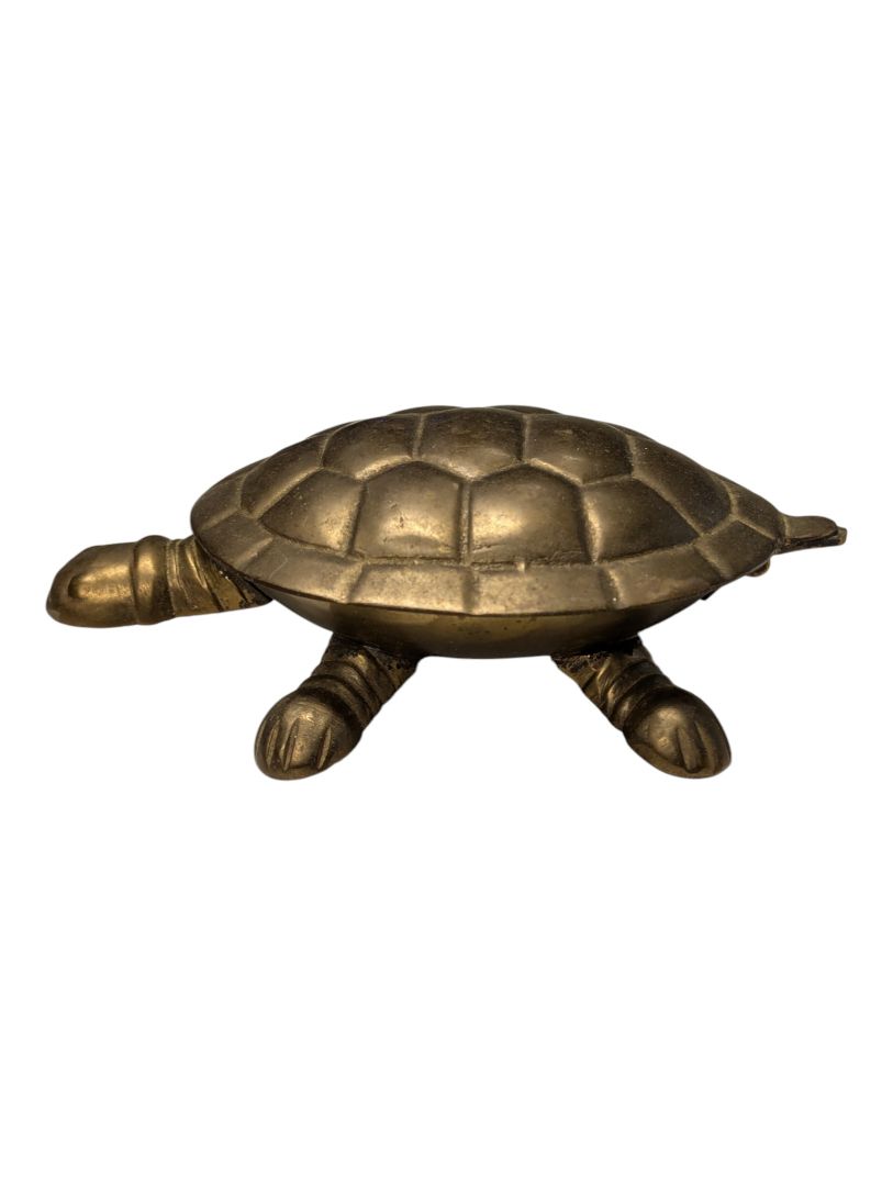 Brass Turtle Hinged Trinket Box