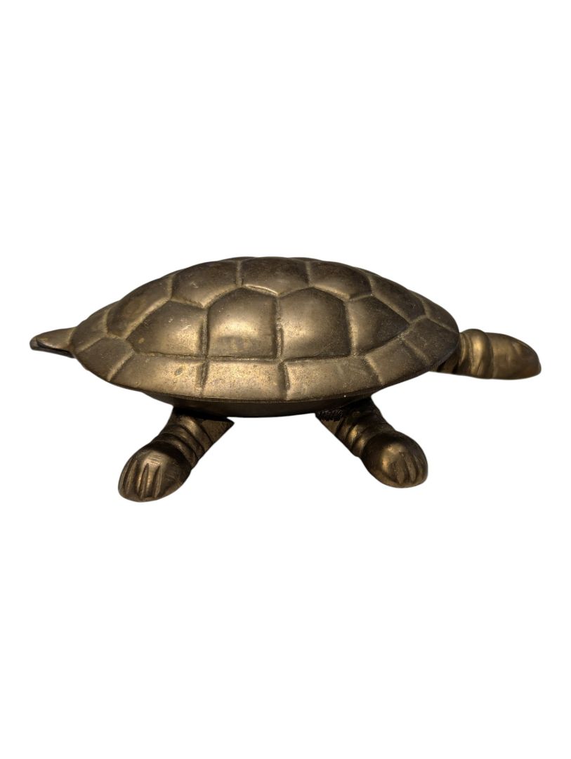 Brass Turtle Hinged Trinket Box