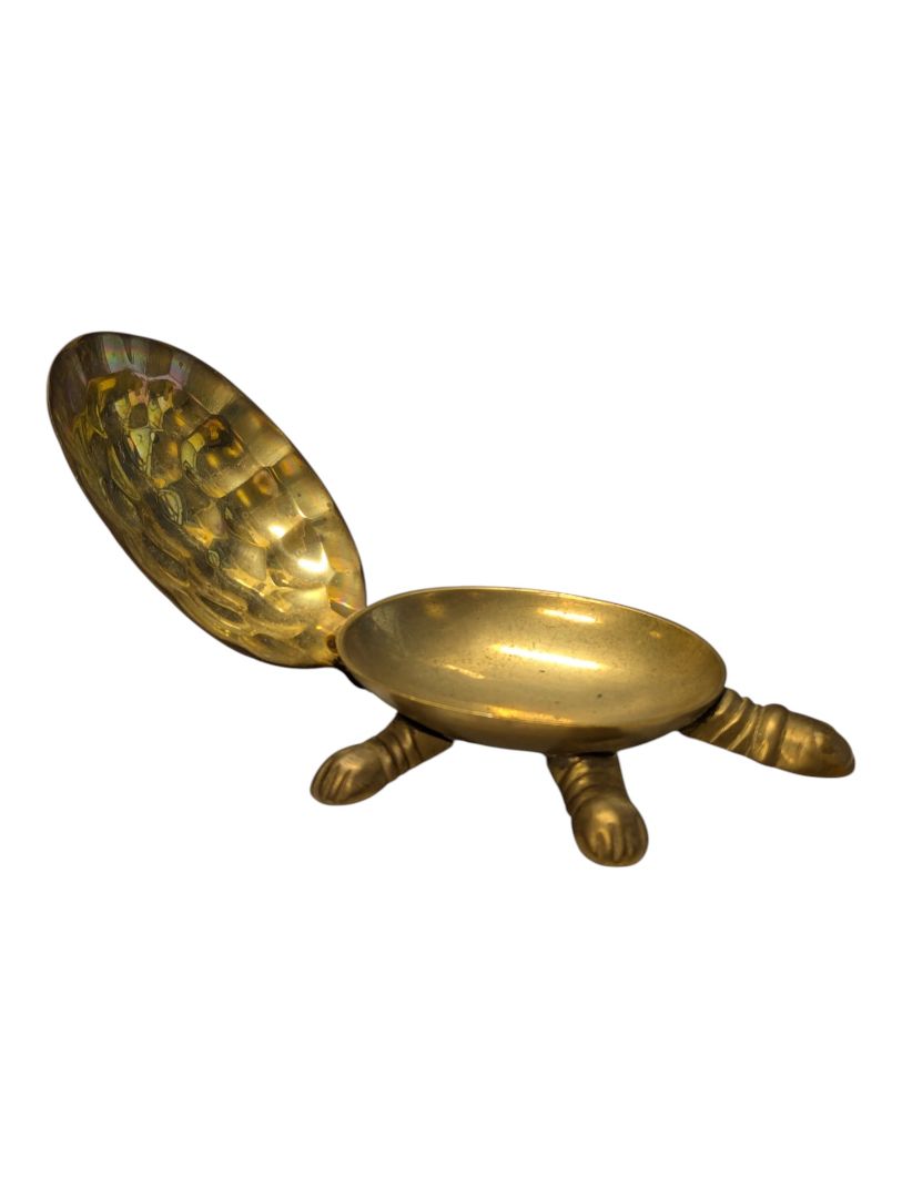 Brass Turtle Hinged Trinket Box