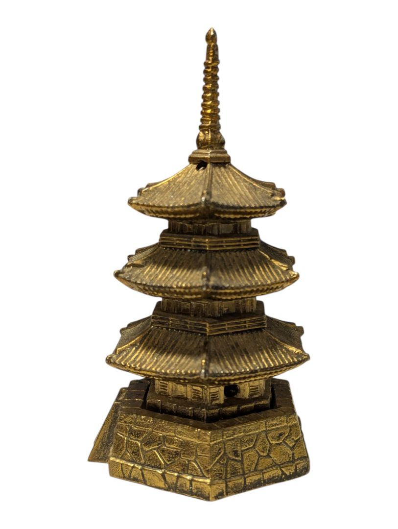 Vintage Japanese Brass Pagoda Incense Burner