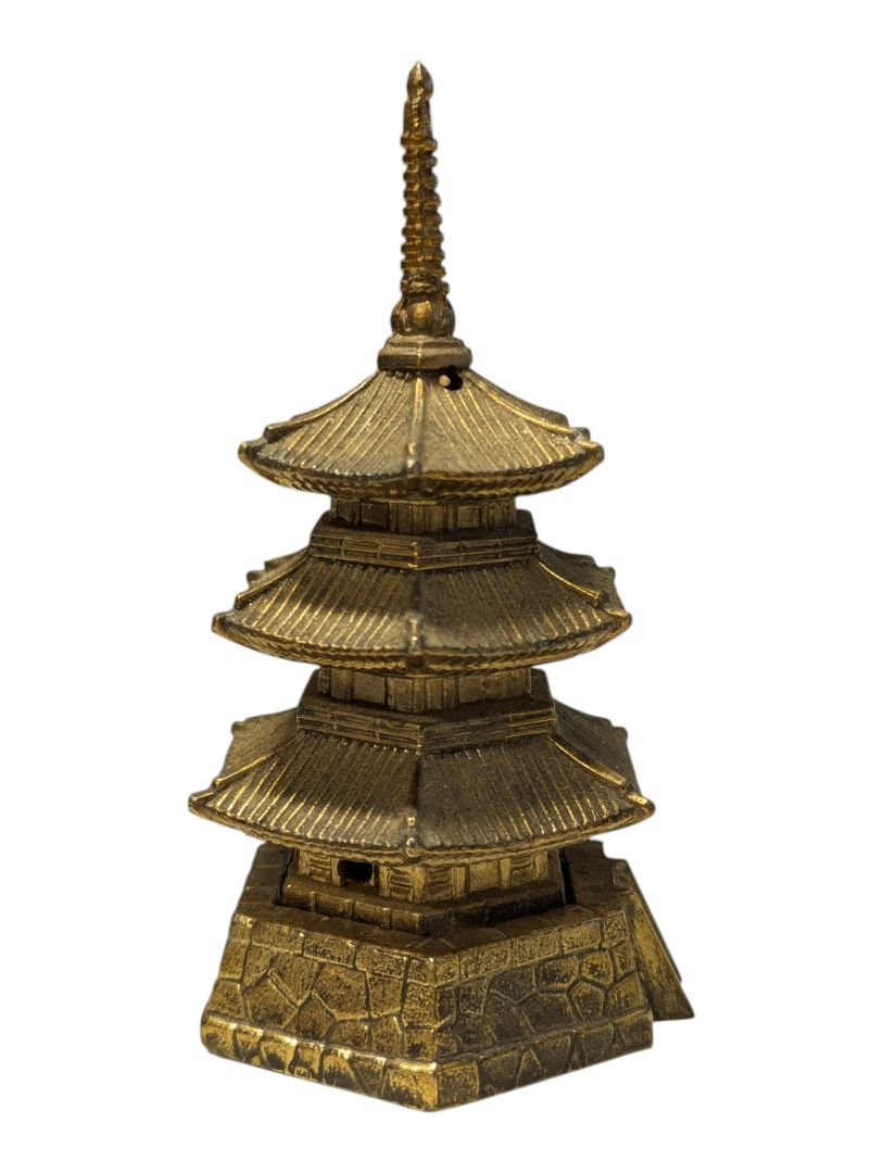 Vintage Japanese Brass Pagoda Incense Burner