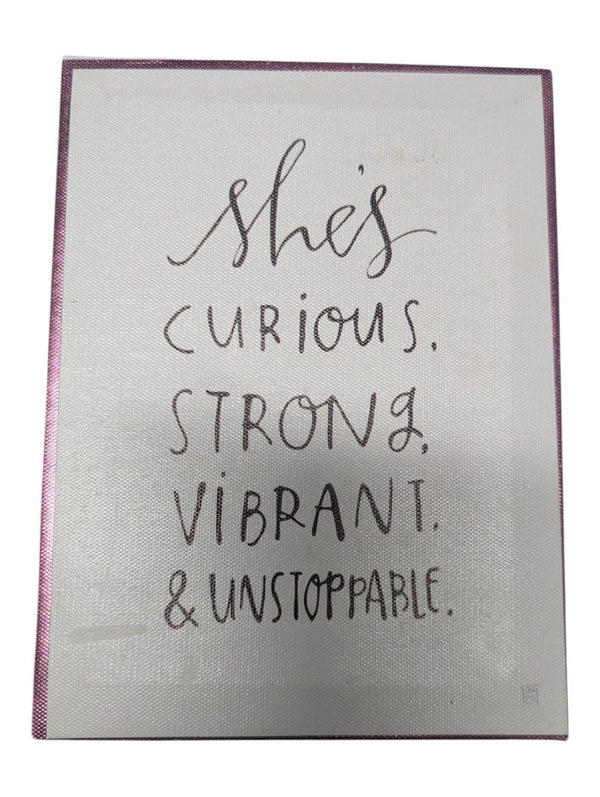 Inspirational “She’s Unstoppable” Canvas Wall Sign
