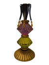 Foreside Decorative Glass Candle Holder with Beaded Accents