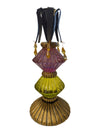 Foreside Decorative Glass Candle Holder with Beaded Accents