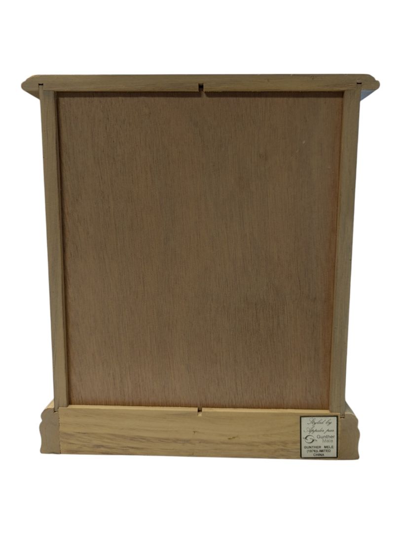 Gunther Mele Wooden Jewelry Armoire with Floral Glass Door