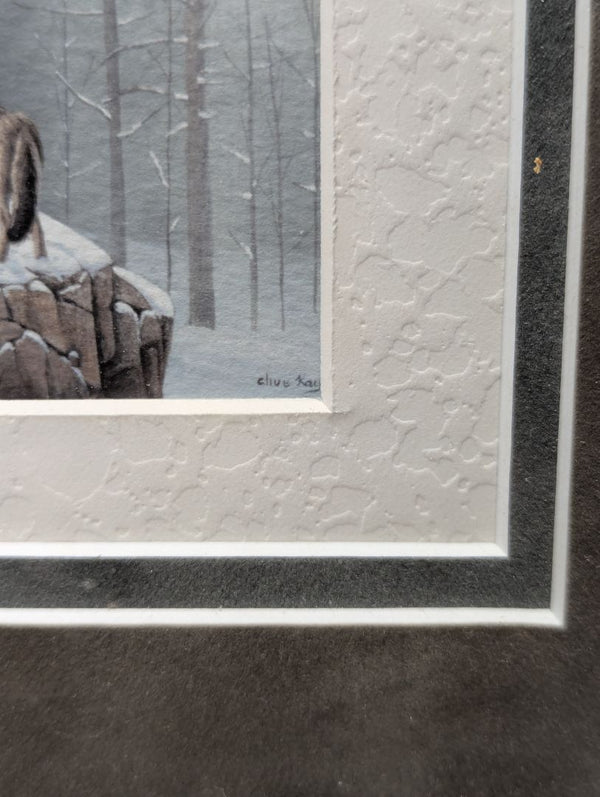 Framed Winter Wolf Scene