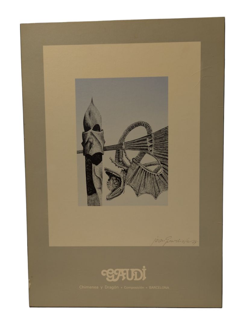 Joan Guardiola Santamaría Signed “Chimenea y Dragón” Gaudí Lithograph
