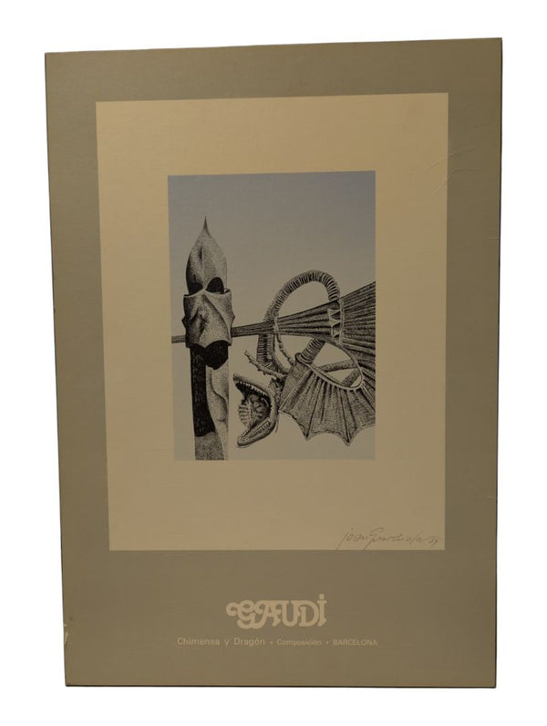 Joan Guardiola Santamaría Signed “Chimenea y Dragón” Gaudí Lithograph