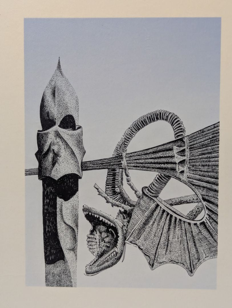 Joan Guardiola Santamaría Signed “Chimenea y Dragón” Gaudí Lithograph