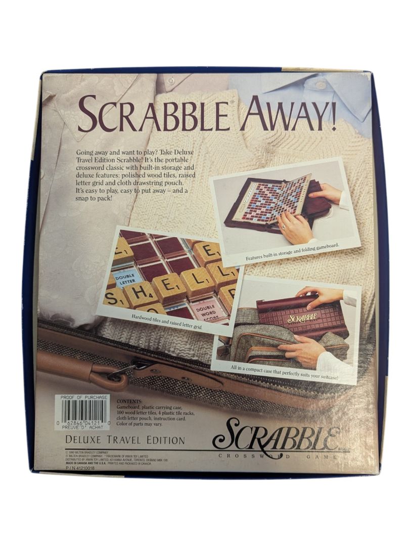 Vintage 1990 Scrabble Deluxe Travel Edition