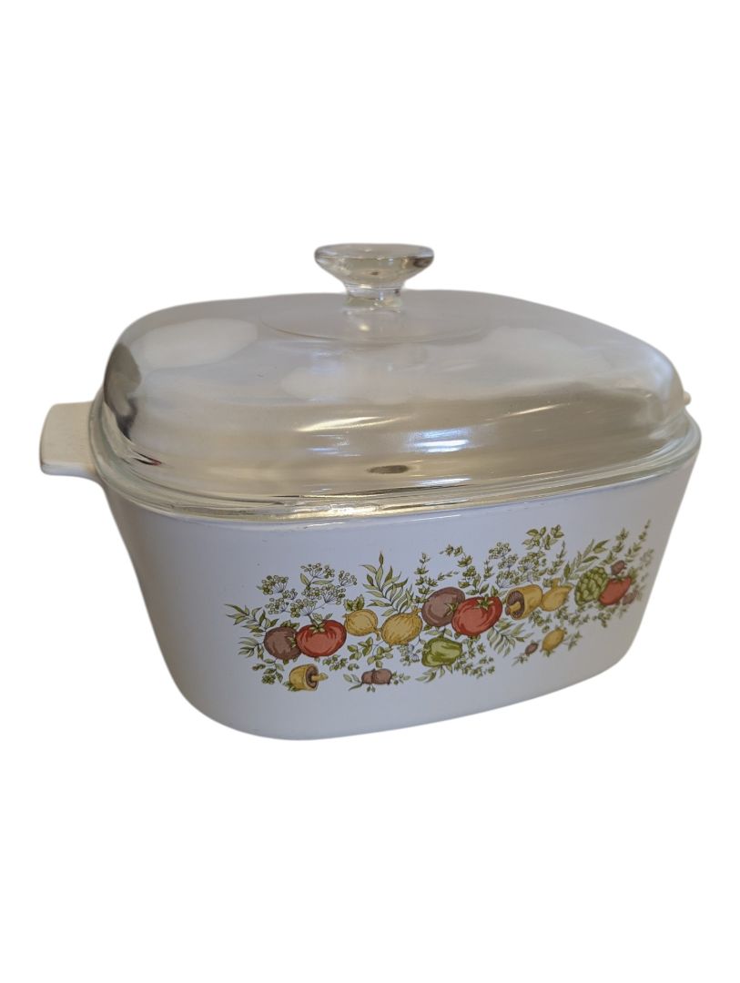 Vintage Pyrex Ware Covered Casserole Dish with Brochure