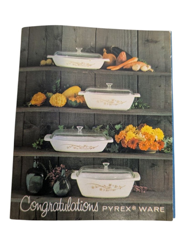 Vintage Pyrex Ware Covered Casserole Dish with Brochure