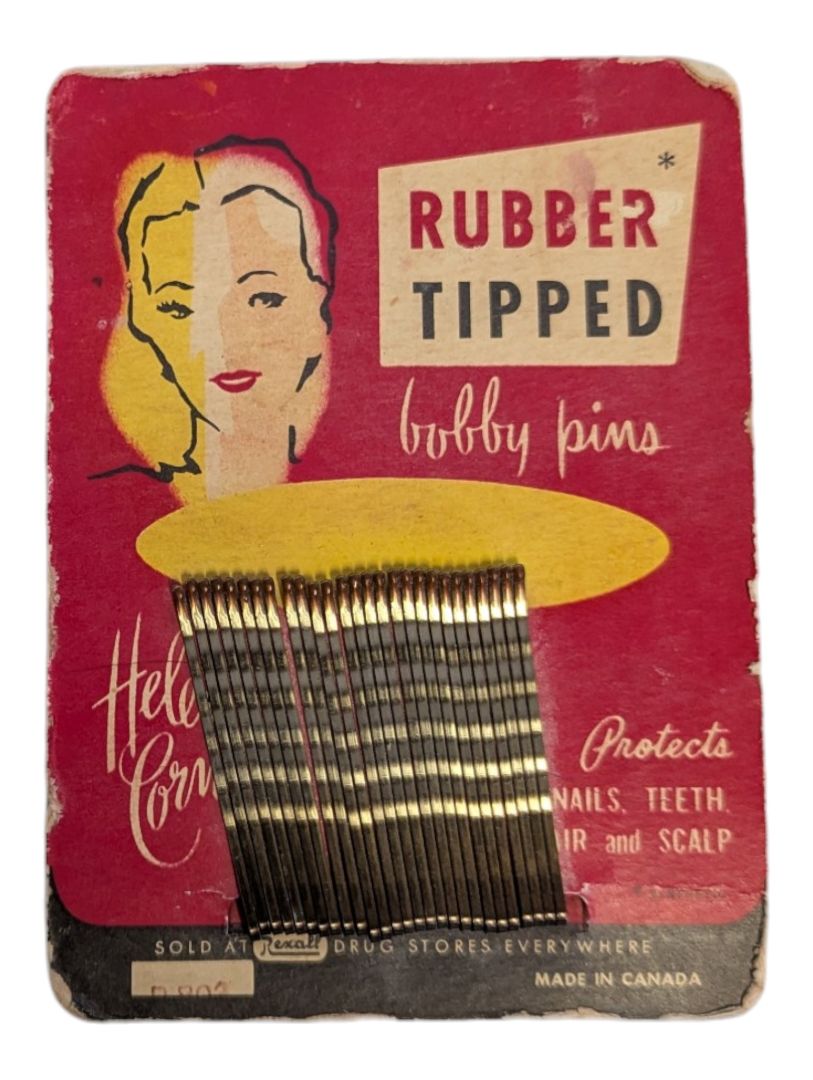 Vintage Rexall Rubber Tipped Bobby Pins